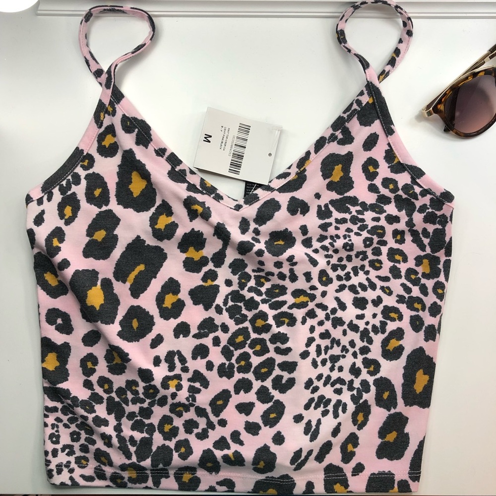 nwt: forever 21 leopard print cropped cami